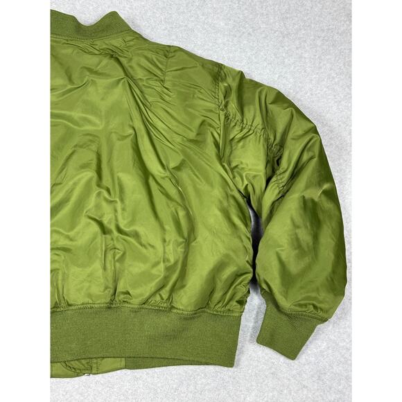 Aritzia TNA Womens Size L Down Tahoe Bomber Jacket Green - Picture 9 of 12